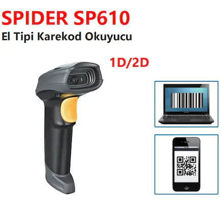 Spider SP610 2D Imager Barkod Okuyucu (USB)